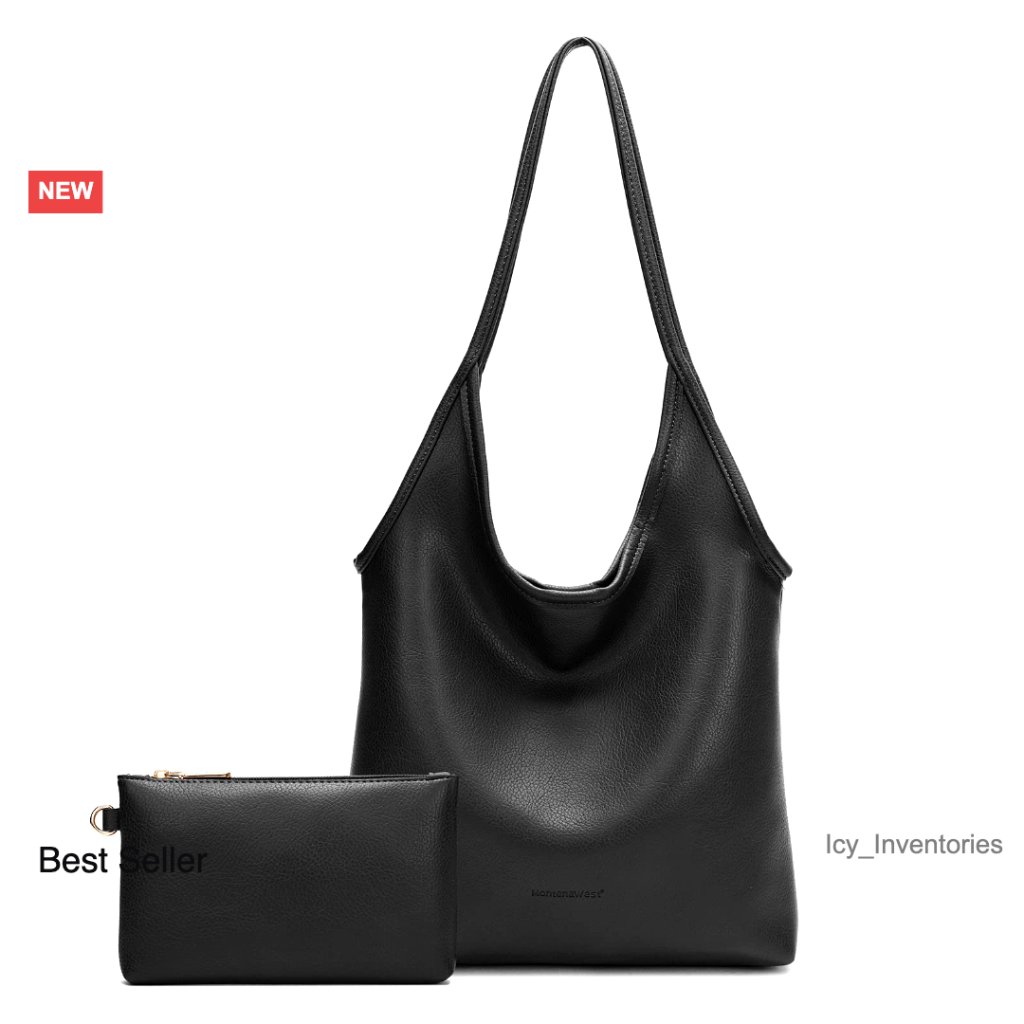 Slouchy Hobo Bag Soft Vegan Leather Shoulder Purse Top Handle Handbag